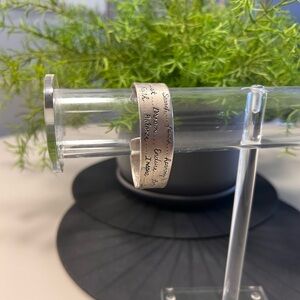 Silver Engraved Inspirational Bangle